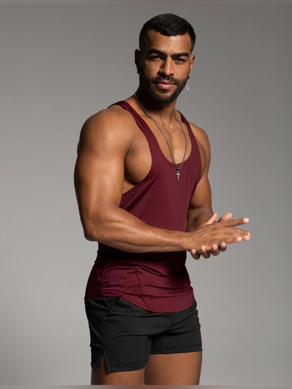 Aha Selected Go Hard Gym Quick Dry Stringer Vest - Red